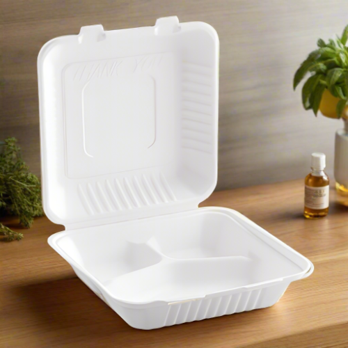 8" x 8" 3-Cp Clamshell Container | 200 Pcs/Case