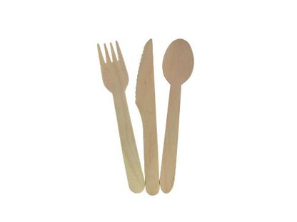 Disposable Wooden Cutlery Combo | 1000 Set (3000 Pcs)